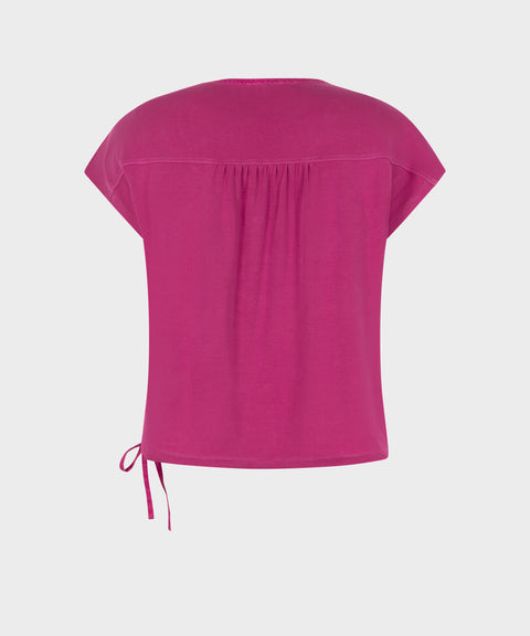 Blouse with cap sleeves and cord